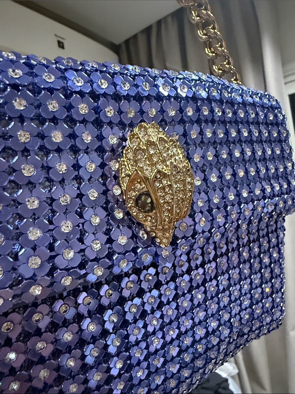 New Kurt Geiger London Embellished Crystal Shoulder Bag interior leather - Picture 8 of 11